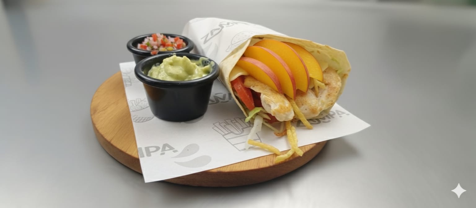 enchilada pollo con durazno